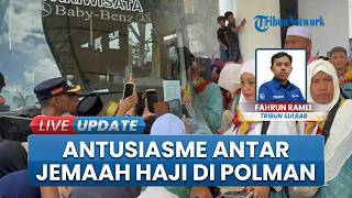 Momen Antusiasme Warga Rela Desak-desakan Iringi Keberangkatan Jemaah Haji Kloter 11 di Polman