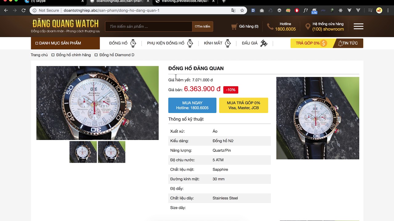 [Seri] - Website đồng hồ - Chi tiết sản phẩm