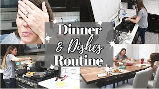 MAKING DINNER & KITCHEN CLEAN UP // CLEANING MOTIVATION // CLEANING MOM