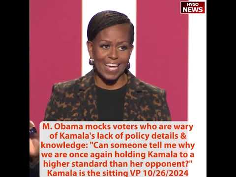 M. Obama mocks voters: why holding Kamala to higher standard than her opponent? Kamala Cringiest