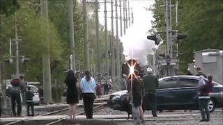 preview picture of video 'NKP 765 whistles through Lakewood, OH - 05/12/2013'