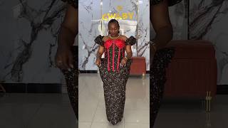 🆕 Stunning African Ankara Gown Dress For Wedding Guest embroidery with red flowers #ankaragown