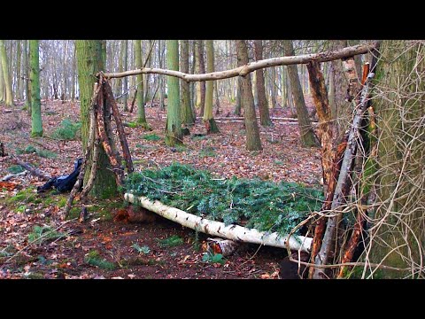 How To Build a Primitive Raised Bed (Wilderness Survival Skills)
