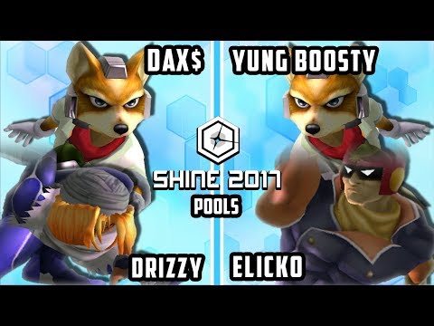 Shine 2017 SSBM - Yung Boosty & ElickO Vs. Drizzy & Dax$ - Smash Melee Doubles Pools