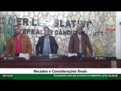 Reunião Ordinária (10/11/2025) Câmara Municipal de Presidente Kubitschek