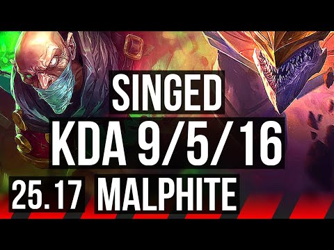 SINGED vs MALPHITE (TOP) | 9/5/16 | EUW Master | 25.17