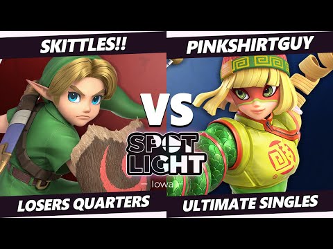 Spotlight: Iowa Losers Quarters - SKITTLES!! (Young Link) Vs. PinkShirtGuy (Min Min) SSBU Ultimate