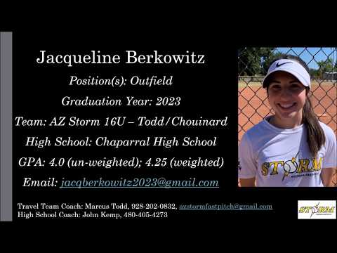 Jacqueline Berkowitz Softball Skills Video - 2023 Outfield Slapper