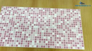 3D obkladový panel PVC Mozaika růžová (480 x 955 mm)