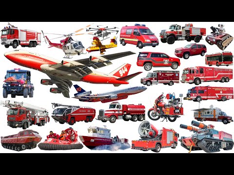 EMERGENCY VEHICLES - Fire and Rescue Vehicle Name Sounds | Super Air Tanker, Drone, Helicopter