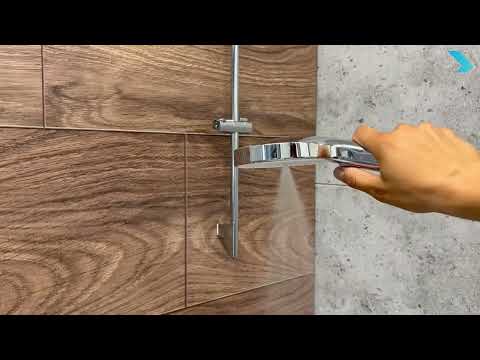 kielle Nefia - Set de duș cu baterie, bară, furtun și pară de duș, crom 20627SN110