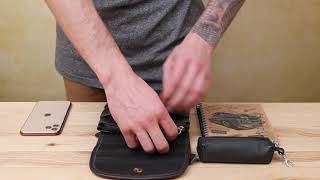 Шкіряна компактна чоловіча сумка через плече 20468 Vintage коричневий