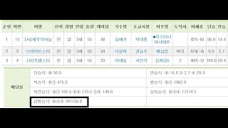 한국 경마 역대 최고 배당 391736.8배!!1000원배팅에 3억9천만원???