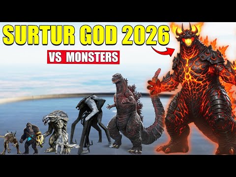 Surtur Godzilla vs Giant Monsters | 3D Monster Size Comparison 2026