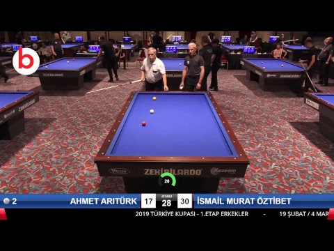 AHMET ARITÜRK & İSMAİL MURAT ÖZTİBET Bilardo Maçı - 2019 VETERANLAR 1.ETAP-VETERANLAR ELEME