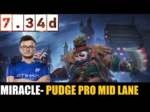 MIRACLE- PLAYING PUDGE mid   7.34d - DOTA 2 HIGHEST MMR MATCH #dota2  #dota2gameplay