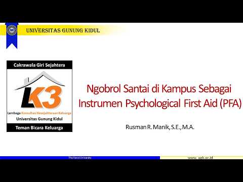 Ngobrol Santai sebagai Instrumen Psychological First Aid (PFA)