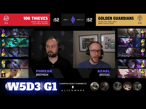100 Thieves vs Golden Guardians | Week 5 Day 3 S11 LCS Spring 2021 | 100 vs GG W5D3