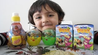 preview picture of video '2 Dino Eggs, 2 Kurmalı Oyuncak Sürpriz Yumurta ve Meyve Suyunda Sürpriz Oyuncak'