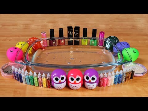 Mixing Makeup, Mini Glitter and Pom Poms Into Clear Slime ! RELAXING SLIME WITH BALLOONS ! Part 2 Video