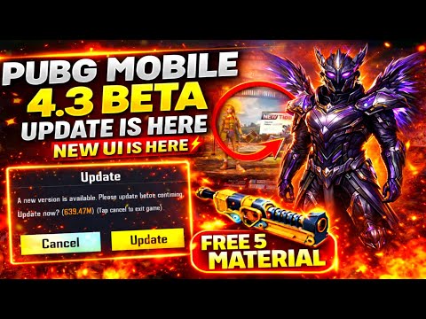 😍PUBG MOBILE 4.3 BETA UPDATE IS HERE | DOWNLOAD NOW | FREE 5 MATERIAL | HOW TO UPDATE 4.3 VERSION