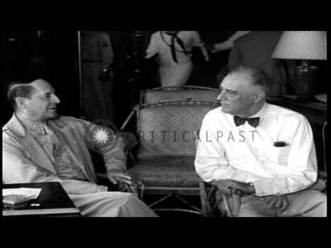 Events in career of Chester W. Nimitz. High level planning during World War II. HD Stock Footage