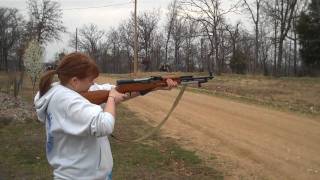 preview picture of video 'girl firing stock norinco sks'