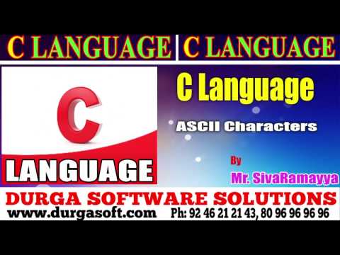 C Language tutorial||onlinetraining||ASCII Characters by Sivaramayya