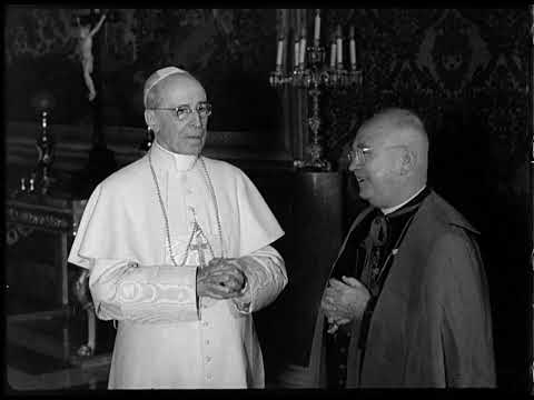 Pope Pius XII meets with Cardinal Spellman of New York 1958