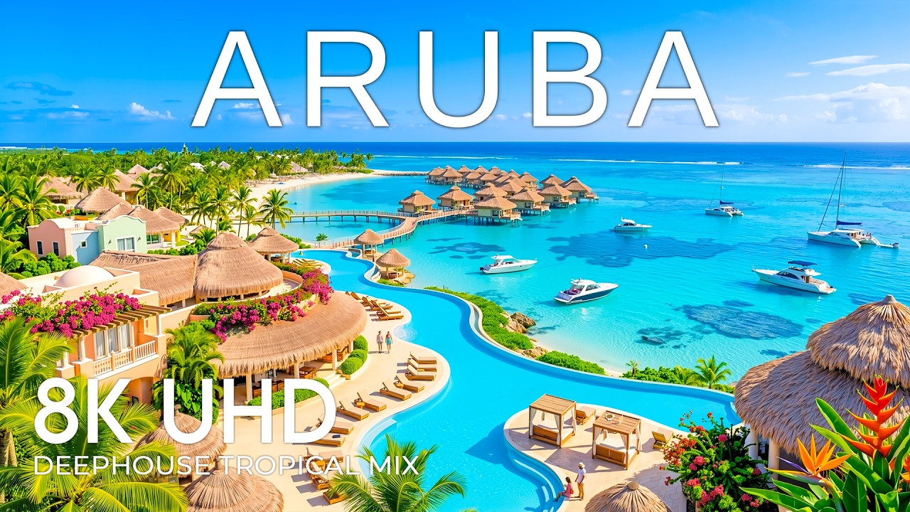 Aruba 8K Drone Footage | Flamingo Beach, Luxury Resorts & Golden Calm UHD