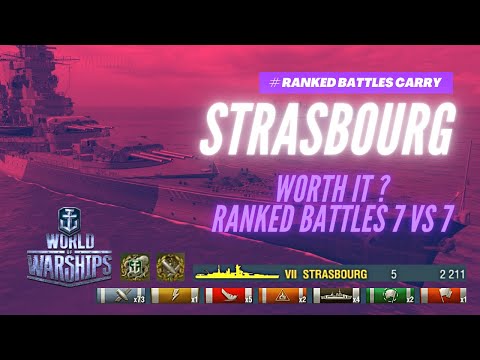 STRASBOURG WOWS / French Battleship Ranked Battles Kraken Unleashed / World of Warships 2021 #gaming