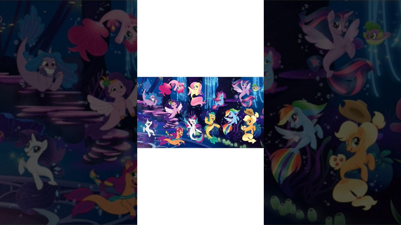 Mane 6 G4 and G5 Seaponies and Spike (Puffer) #shorts #mlpg4 #mlpg5 #mlpmovie #seaponies