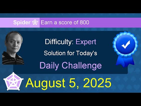 Microsoft Solitaire Collection: Spider - Expert - August 5, 2025