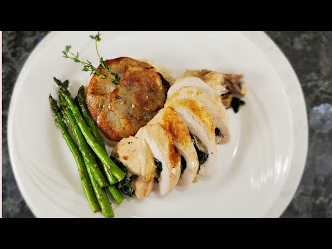 Healthy Baked Stuffed Chicken Recipe With Spinach And Mushrooms