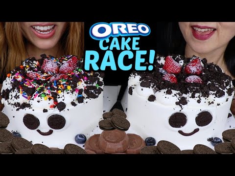 ASMR OREO CAKE RACE! Eating only Mcdonald's for a full day VLOG 먹방