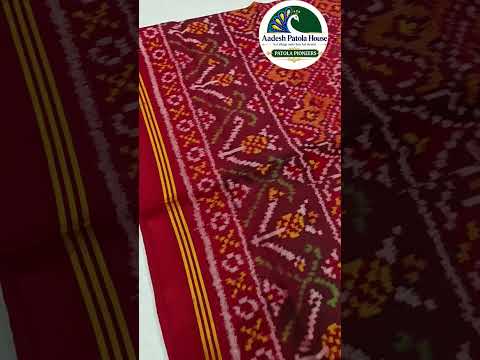 Red Jad Border Light Orange Manekchowk Motifs Chaniya Choli Dupatta Single Ikat 8 Ply Silk