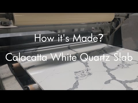 , title : 'Calacatta White Quartz Slabs Manufacturing Process by Fulei Stone  -  How it's made'