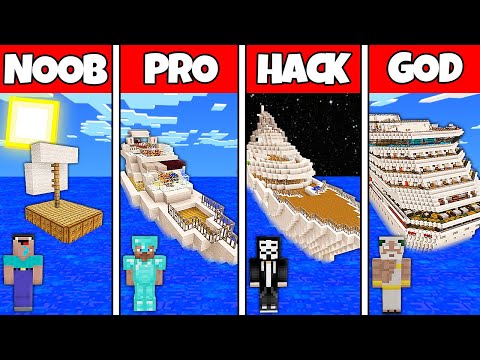 Melon - Minecraft Animations - Minecraft Battle: NOOB vs PRO vs HACKER vs GOD! BOAT HOUSE BUILD CHALLENGE in Minecraft