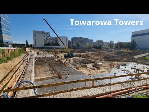 Warszawa  / Warsaw Budowa Towarowa Towers - dwie 95 metrowe wieże / two 95-meter towers - 10.09.2021