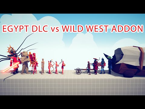 EGYPT DLC Team vs WILD WEST ADDON Team - Totally Accurate Battle Simulator TABS