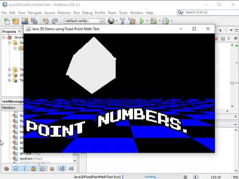 [Java] 3D from scratch - 3D Demo Test using fixed-point math (only integer numbers)