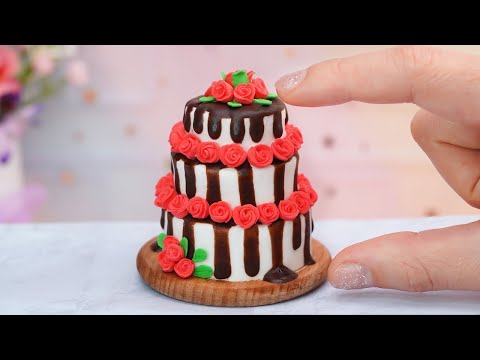 Satisfying Miniature WEDDING CAKE Decorating | Easy Miniature Cakes