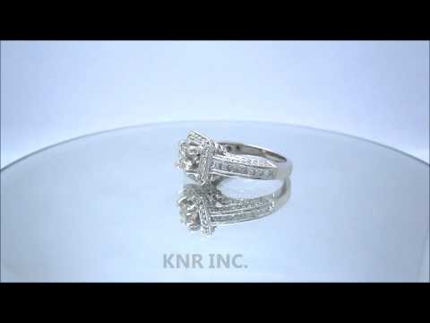 218K WHITE GOLD ROUND CUT DIAMOND ENGAGEMENT RING AR DECO ANTIQUE STUYLE 1.62CTW - KNR INC - 265