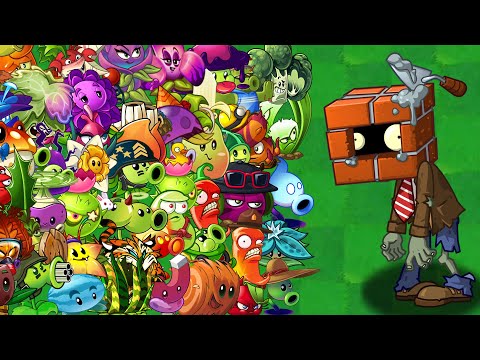 PvZ 2 Challenge - All Plants Vs 99 Brickhead Zombies - Who Will Win?