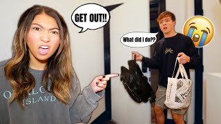 Kicking My Boyfriend Out FOR NO REASON To See Him React! (HE CRIED)