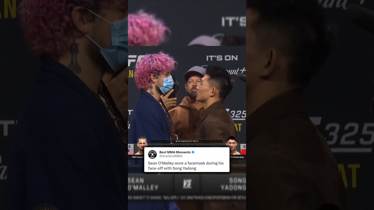 Sean O'Malley wears facemask for Song Yadong face-off