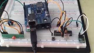 Teste com transmissor e receptor RF 433 MHz com Arduino e Atmel ATMEGA 328P