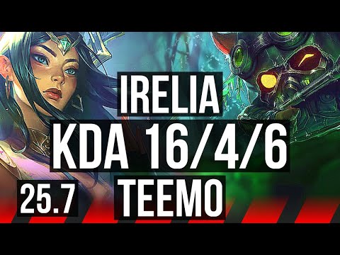 IRELIA vs TEEMO (TOP) | Comeback, 6 solo kills, Dominating | KR Master | 25.7