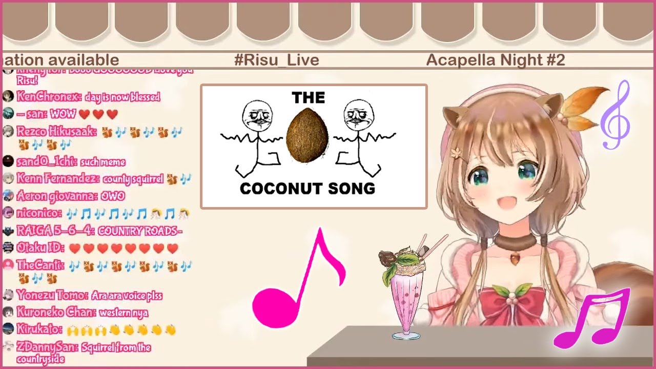 [ENG SUB] Ayunda Risu singing The Coconut Song (Da Coconut Nut)