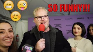 Jim Gaffigan Dishes Dirt With Eve Hewson on Filming Tesla with Ethan Hawk at Sundance 2020 video